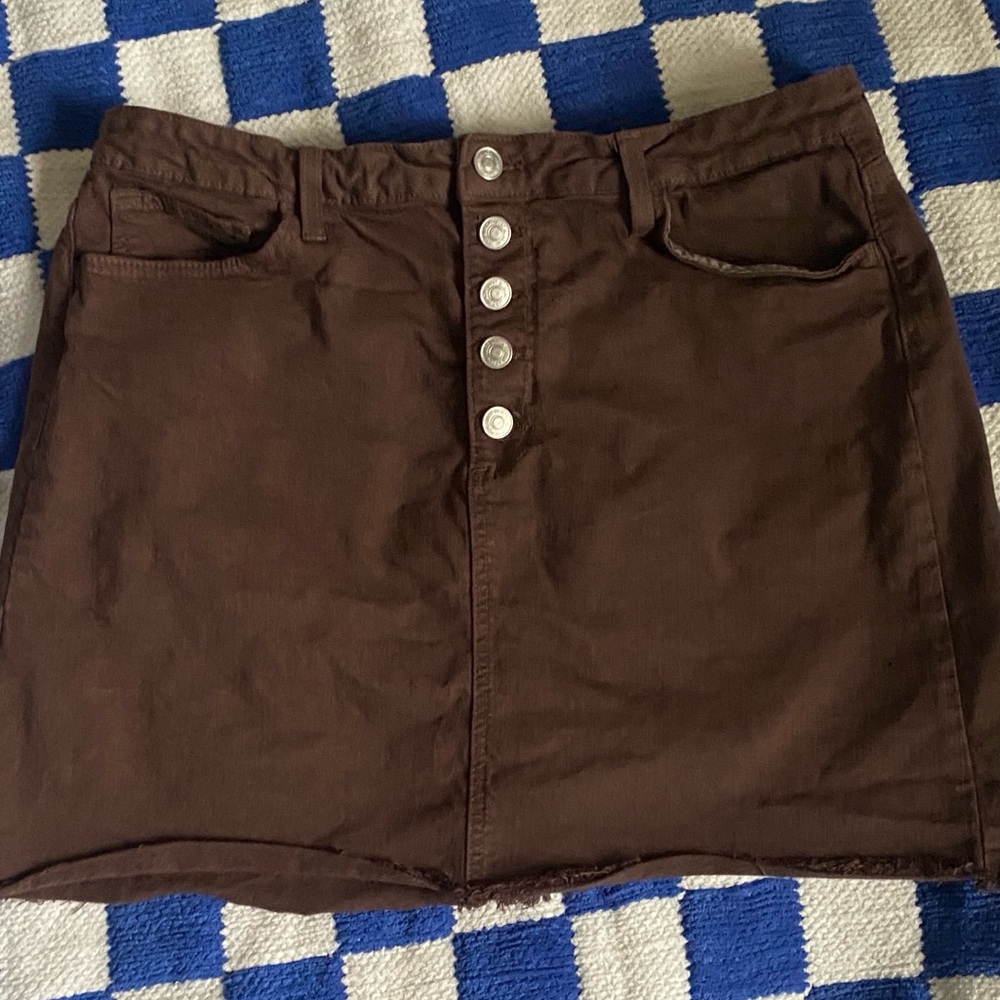 Brown Denim Skirt